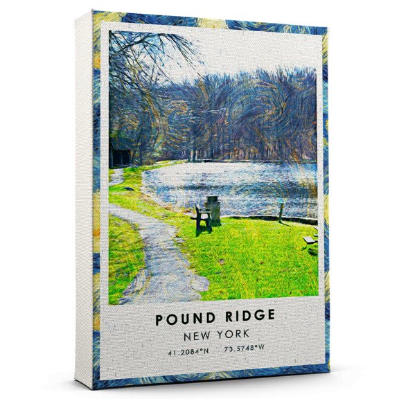 Pound Ridge Travel Canvas, New York Travel Art Canvas, Pound Ridge Travel City Canvas, Travel Artwork Canvas