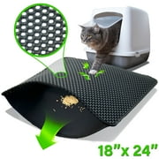 Pound Technology Cat Litter Mat - Honeycomb Double Layer Design, Urine & Water-Proof, Scatter Control, Easy-to-Clean, Washable