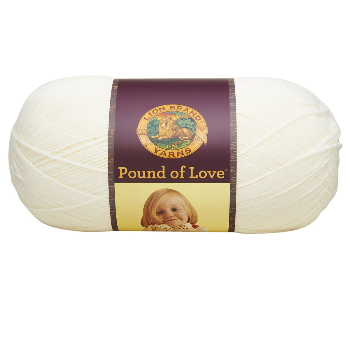 Pound of Love Yarn by Lion Brand - Solid Yarn for Knitting - Crochet - Weaving - Arts & Crafts - Antique White - Bulk 12 Pack