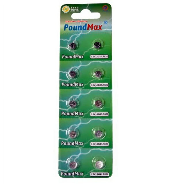 PoundMax AG4 LR626 Batteries 1.5v Alkaline Button Cell Battery 10