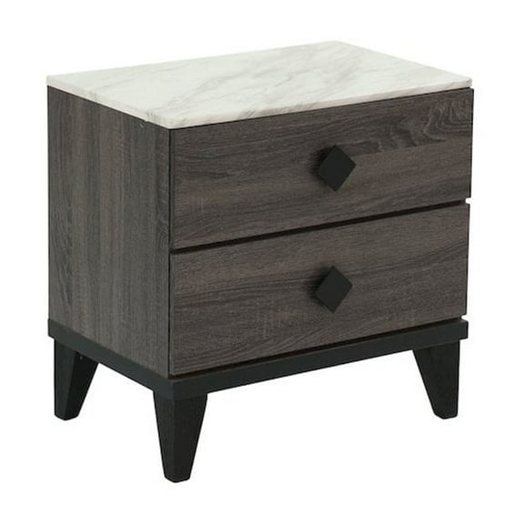 Poundex 2-Drawer Nightstand in Gray