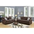thumbnail image 1 of Poundex 2 Piece Fabric Sofa Set with USB Console in Dark Coffee, 1 of 9