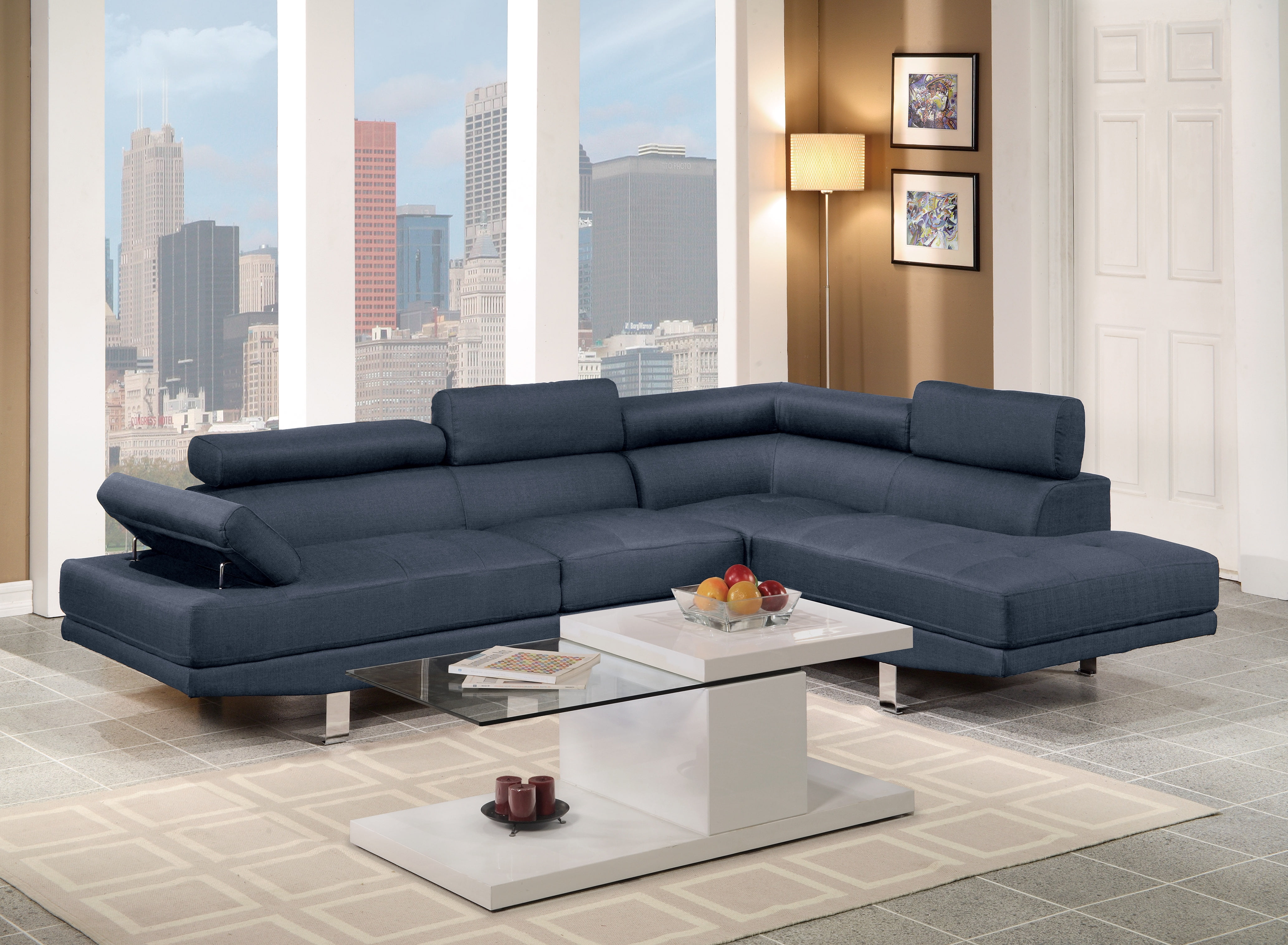 Fabric Sectional Sofa Set