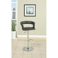 thumbnail image 1 of Poundex  21 x 20 x 32-38 in. Adjustable Height & Swivel Barstool in Black Faux Leather - Set of 2, 1 of 1