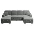 thumbnail image 1 of Poundex 3-Piece Convertible Sectional with Foam Seating in Smoke, 1 of 6