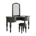 thumbnail image 1 of Poundex Wooden Makeup Vanity Set Desk, Mirror and Stool - Gray, 54" W x 19" D x 60" H, Package Weight 110, 1 of 5