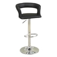 thumbnail image 1 of Poundex Adjustable Height & Swivel Barstool in Black Faux Leather - Set of 2, 1 of 9
