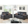 thumbnail image 1 of Poundex Bobkona Aria Faux Leather 2-Piece Sofa and Loveseat Set, 1 of 7