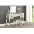 thumbnail image 1 of Poundex F4145 Bobkona Cailyn Flip Up Mirror vanity Set with Stool in Silver, 1 of 3