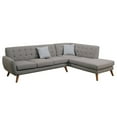 thumbnail image 1 of Poundex Furniture 2 Piece Fabric Sectional Sofa Set in Gray Color, 1 of 5