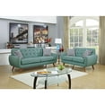 thumbnail image 1 of Poundex Furniture 2 Piece Fabric Sofa Loveseat Set in Laguna Blue Color, 1 of 3