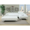 thumbnail image 1 of Poundex Furniture 2 Piece Faux Leather Sectional Sofa Set in White, 1 of 2