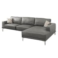 thumbnail image 1 of Poundex Furniture 2 Piece Leather Sectional Set in Antique Gray Color, 1 of 5
