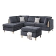 thumbnail image 1 of Poundex Furniture Chenille 3 piece Sectional in Charcoal Color, 1 of 7