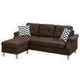 thumbnail image 1 of Poundex Furniture Fabric Reversible Sectional Sofa Set in Espresso Color, 1 of 11