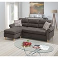 thumbnail image 1 of Poundex Furniture Fabric Reversible Sofa Sectional Set in Tan Brown Color, 1 of 6