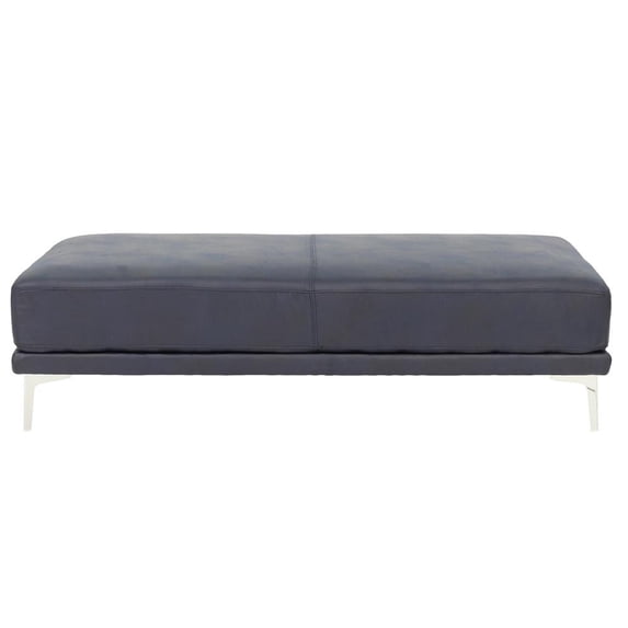 Poundex Furniture Faux Leather Cocktail Ottoman in Ink Blue Color