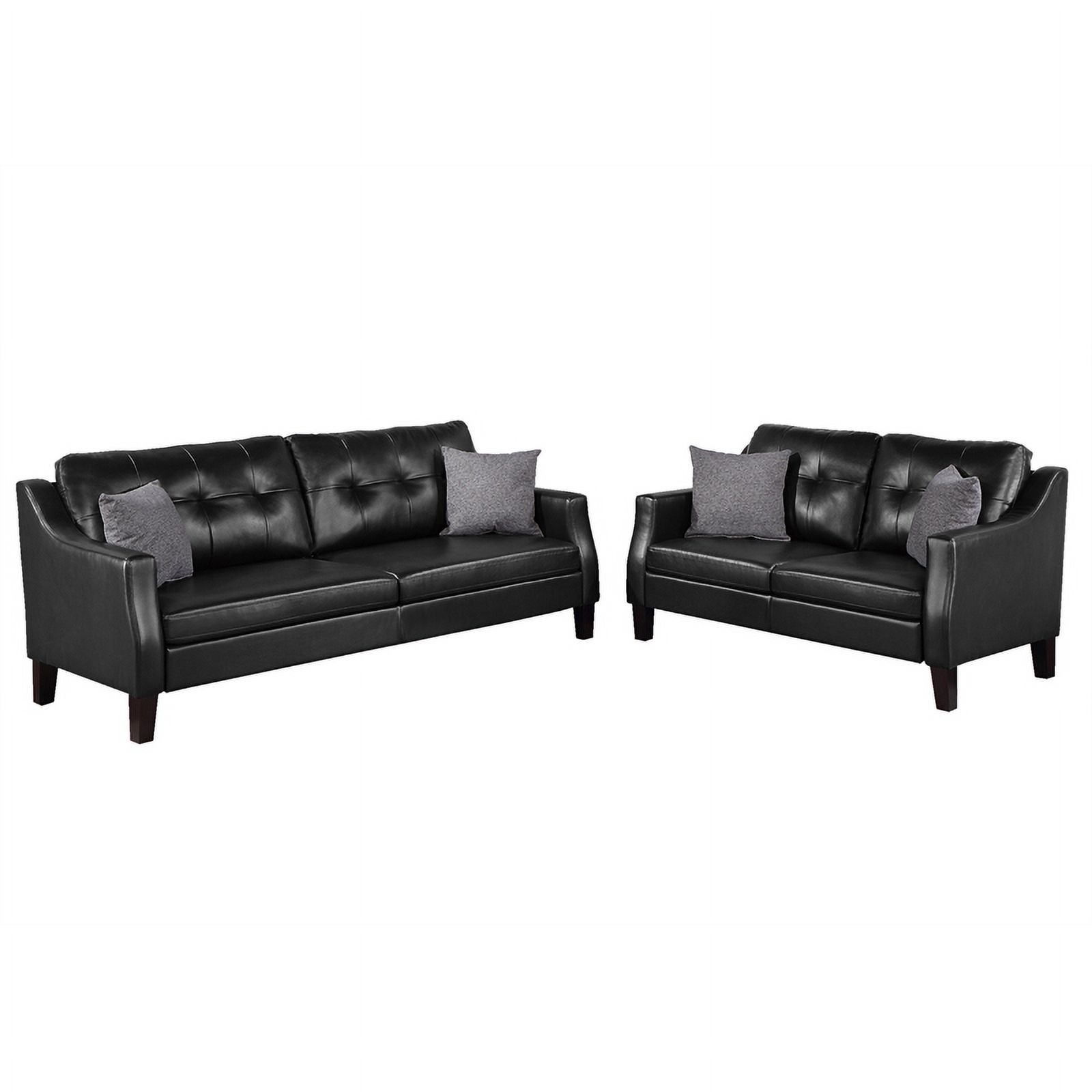 Poundex Furniture Love Seat and Sofa Gel Leatherette 2 Piece Sofa in