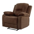 thumbnail image 1 of Poundex   Furniture   Microfiber   Recliner   in   Chocolate, 1 of 9