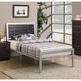 thumbnail image 1 of Poundex Furniture Twin  Bed  With  Metal Frame in Silver With Wood, 1 of 5