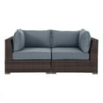 thumbnail image 1 of Poundex Furntiure Wicker-Fabric Outdoor Loveseat Two piece in Gray, 1 of 6