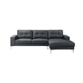 thumbnail image 1 of Poundex Leather Upholstered 2-Piece Sectional in Black Finish, 1 of 4