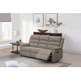 thumbnail image 1 of Poundex Manual Recliner 3 seater Sofa-Light Brown, 1 of 10
