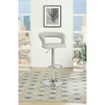 thumbnail image 1 of Poundex Metal Base Bar Stool With Faux Leather Seat And Gas Lift, Gray Set of 2, 1 of 4