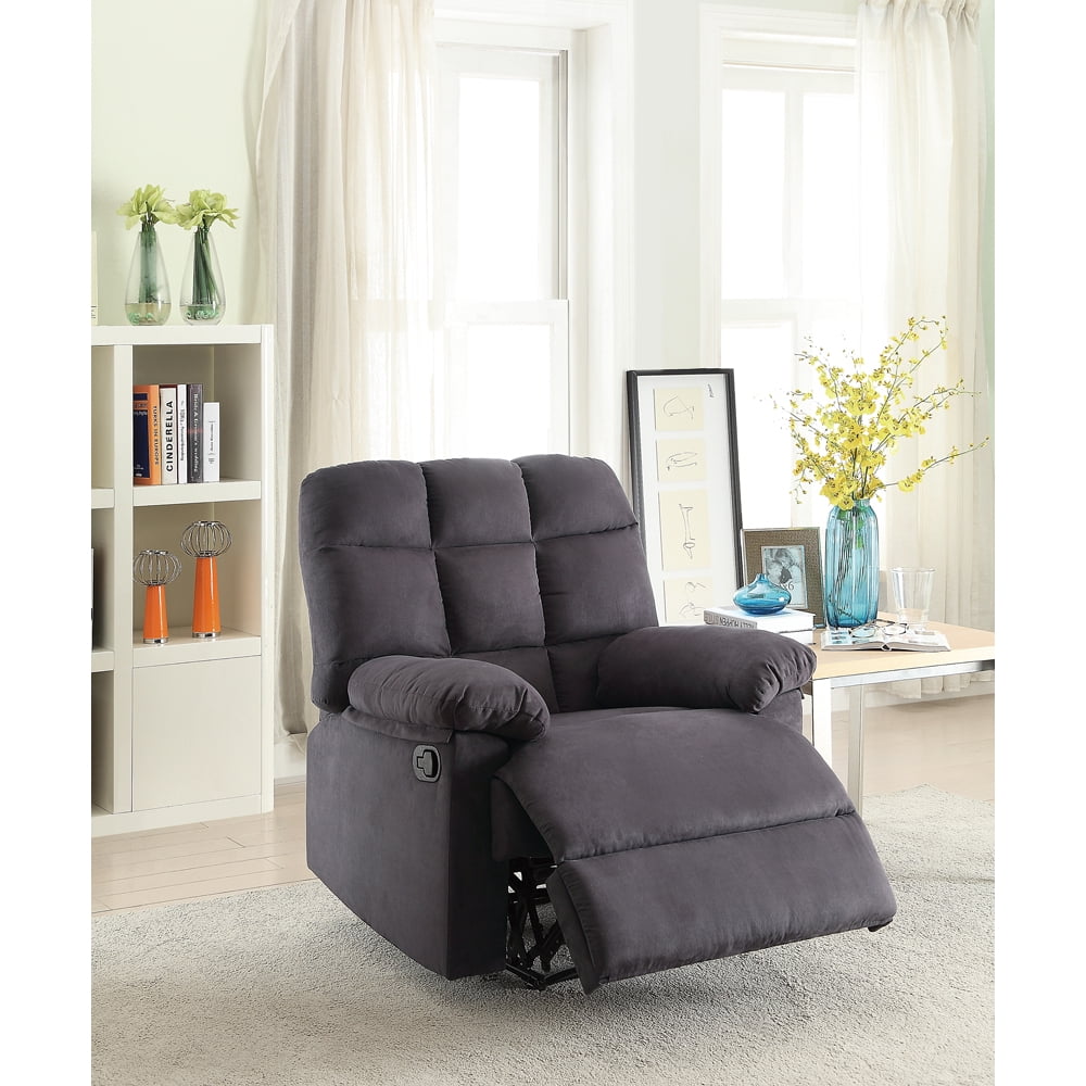 Poundex Recliner-Plush Microfiber-Ebony