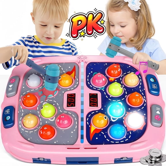 ANNKIE Pounding Toy,Toys for 5 Year Old Boys,Hammer Toy,Interactive Educational Toys,Early Developmental Toys for Kids, PK Mode for 2 Kids,Large Size, with Light and Sound