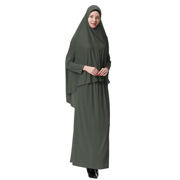 Pounoo Abayas Batwing Sleeve Hooded Maxi Length Loose Fit Breathable Modest Islamic Clothing Prayer Garment Gift