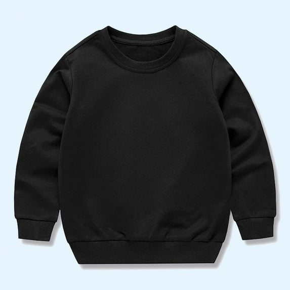 Pounoo Casual Sweatshirts Pullovers Kids Long Sleeve Tops Round Neck Solid Stretchable Girls Sweaters Sweatshirts for Teens