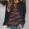 thumbnail image 1 of Pounoo Christmas Tree Christmas Sweatshirt for Women Xmas Holiday Cute Print Crewneck Long Raglan Sleeve Pullover Top Fall Clothes Gift, 1 of 6
