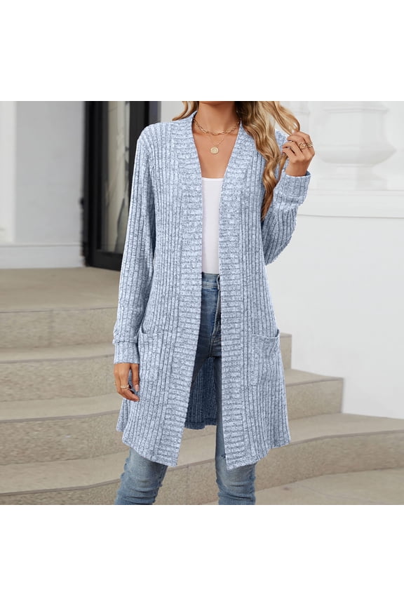 Chunky Cable Knit Cardigan Sweaters for Women Oversized Sweaters Outerwear with Pocket Fall Winter Trendy