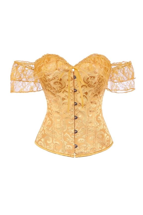 Corsets for Women Floral Embroidered Vintage Off Shoulder Solid Shapewear Gothic Style Slimming Waist Cincher Bustiers Gift