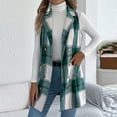 thumbnail image 1 of Pounoo Flannel Plaid Vest for Womens Lapel Button Down Sleeveless Blazer Jackets with Pockets Fall Winter Clothes Gift, 1 of 9