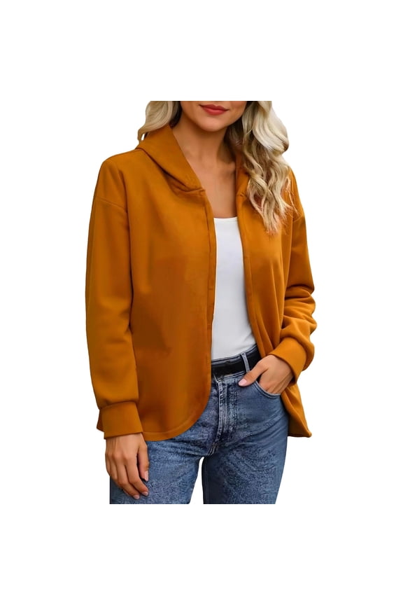 Gift Cropped Blazers for Women Fall Trendy Solid Color Long Sleeve Sweatshirts Lightweight Open Front Cardigan Jacket for Business Causal