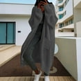 thumbnail image 1 of Pounoo Gift Oversized Long Cardigan Sweaters for Women Open Front Cable Knit Long Sleeve Jackets Fall Winter Shaggy Coat with Pockets, 1 of 4