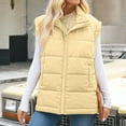 thumbnail image 1 of Pounoo Gift Puffer Vest for Women Winter Zip Up Outwear Jacket Cropped Sleeveless Lightweight Fashion Fall Coat with Pockets, 1 of 7