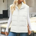 thumbnail image 1 of Pounoo Gift Puffer Vest for Women Winter Zip Up Outwear Jacket Cropped Sleeveless Lightweight Fashion Fall Coat with Pockets, 1 of 7