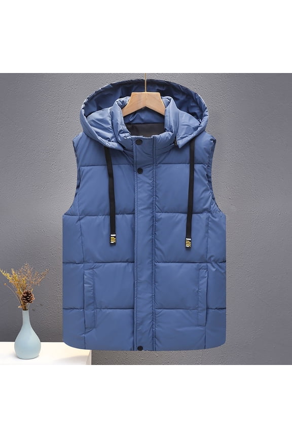 Gift Women's Lightweight Puffer Vest Full-Zip Insulated Outerwear Detachable Hood Quilted Sleeveless Jacket with Pockets