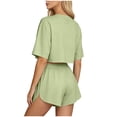 thumbnail image 1 of Pounoo Gift Women's Loungewear Sets Loose Fit Crop Top & High Waist Shorts Comfortable Breathable Relaxed Fit Two Piece Outfits, 1 of 5