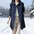 thumbnail image 1 of Pounoo Gift Women's Mid-Length Single Breasted Coats Trench Coats Windbreaker Casual Outerwear Work Office Coat With Lining, 1 of 5