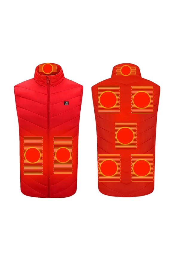 Heated Vest for Men Women 3 Heating Levels 8 Heating Zones Stand Collar Zip Up Lightweight Warm Winter Thermal Body Heated Jackets Gift