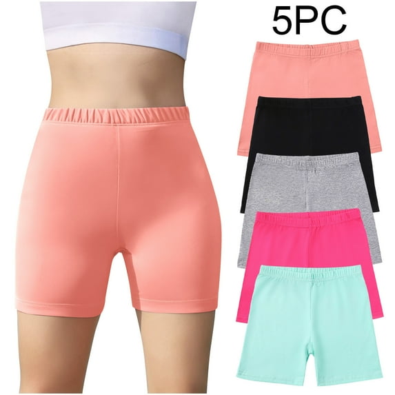 Pounoo New 2025 Girls Shorts Size 10-12 Cute Solid Summer Shorts Elastic Waisted Breathable Shorts for Girls