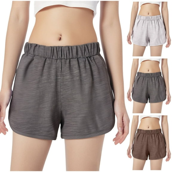 Pounoo New 2025 Girls Shorts Size 10-12 Fashion Solid Summer Shorts Elastic Waisted Breathable Shorts for Girls