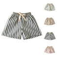 thumbnail image 1 of Pounoo New 2025 Girls Shorts Size 10-12 Fashion Striped Summer Shorts Elastic Waisted Tie Front Skin-Friendly Shorts for Girls, 1 of 4