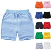 Pounoo New 2025 Girls Shorts Size 10-12 Girls Boys Running Athletic Cotton Shorts, Kids Baby Workout and Fashion Summer Beach Sports Shorts for Girls