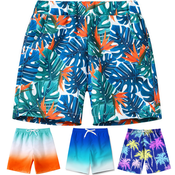 Pounoo New 2025 Girls Shorts Size 10-12 Loose Gradation Summer Beach Shorts Elastic Waisted Tie Front with Pocket Stretchable Shorts for Girls