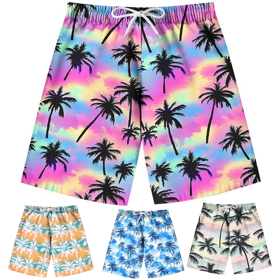 Pounoo New 2025 Shorts for Girls 4-16 Casual Print Summer Beach Shorts Elastic Waisted Tie Front Breathable Girls Shorts 7-8
